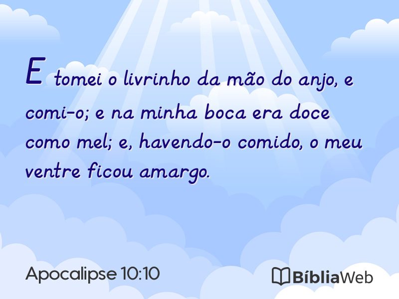 Apocalipse 10:10 em imagem para compartilhar