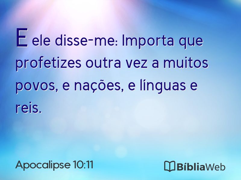 Apocalipse 10:11 em imagem para compartilhar
