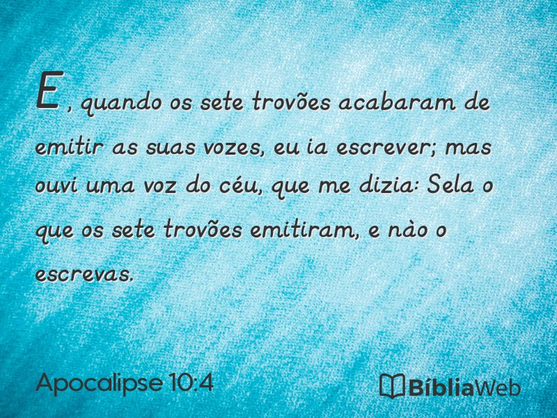 Apocalipse 10:4 em imagem para compartilhar