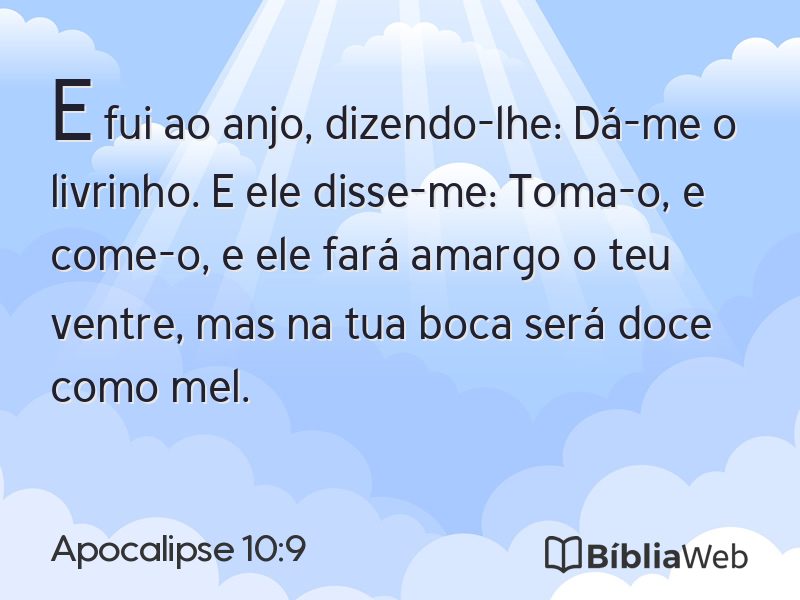 Apocalipse 10:9 em imagem para compartilhar
