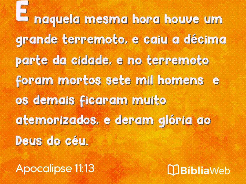 Apocalipse 11:13 em imagem para compartilhar