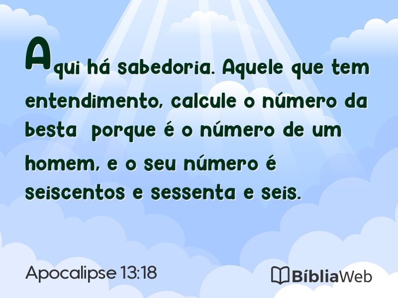 Apocalipse 13:18 em imagem para compartilhar
