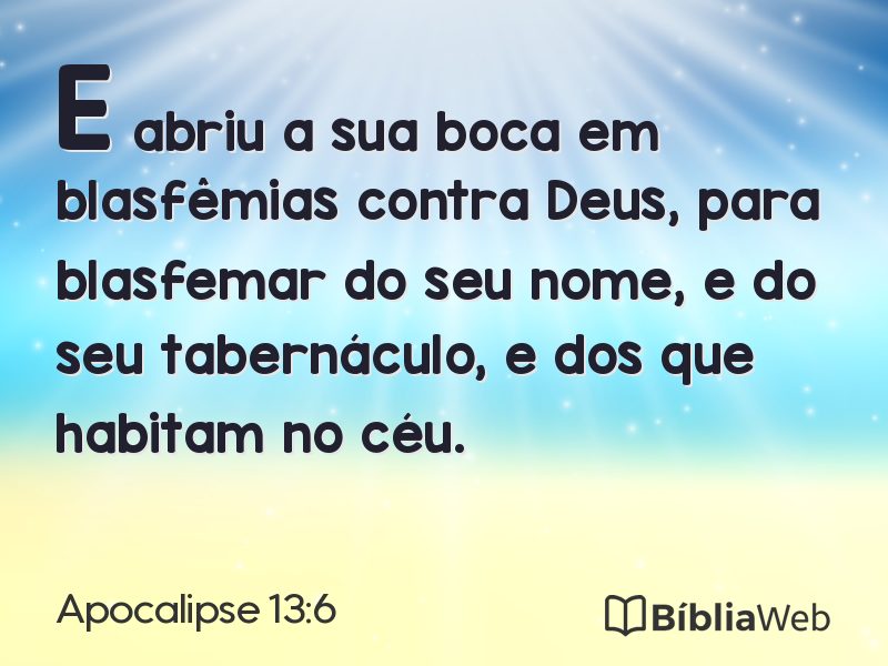 Apocalipse 13:6 em imagem para compartilhar