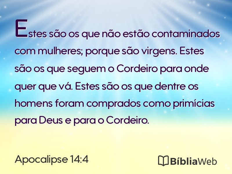 Apocalipse 14:4 em imagem para compartilhar