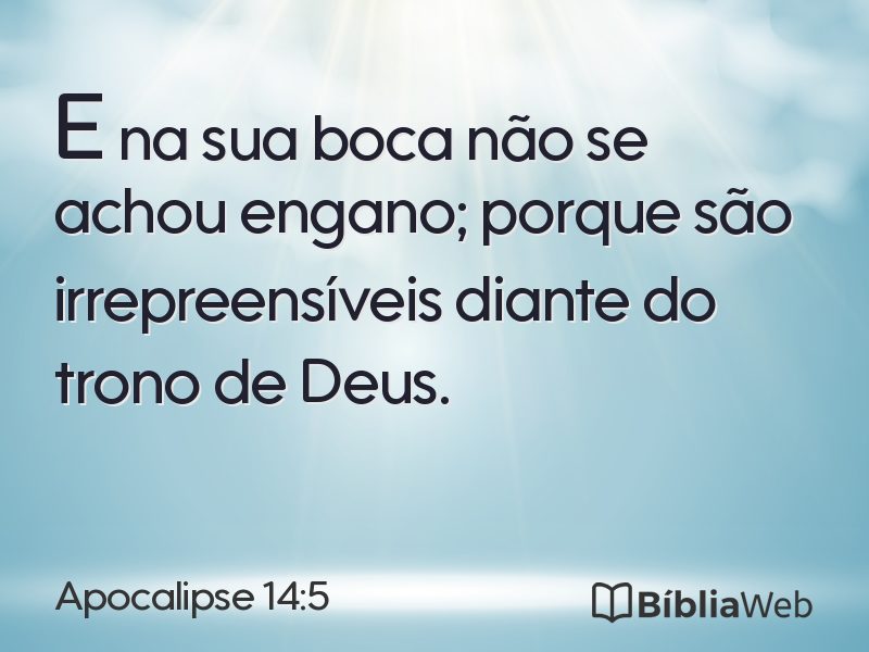 Apocalipse 14:5 em imagem para compartilhar