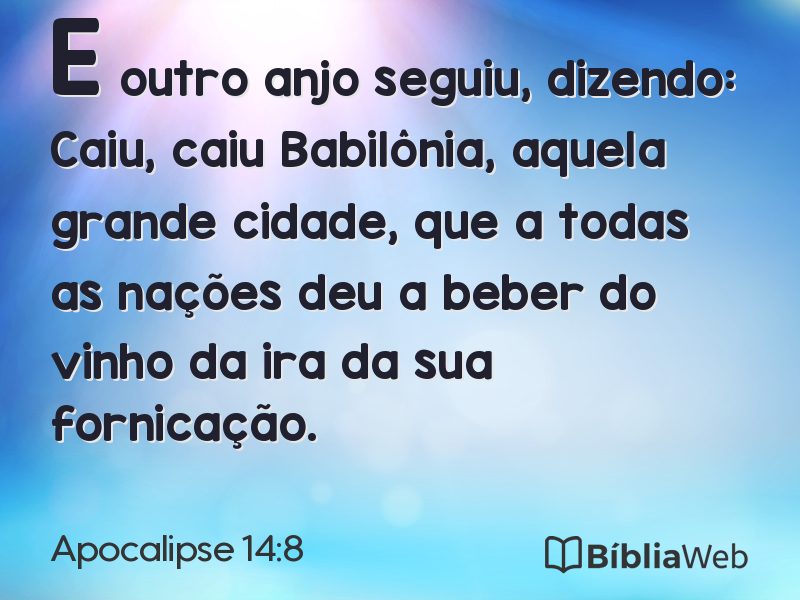 Apocalipse 14:8 em imagem para compartilhar