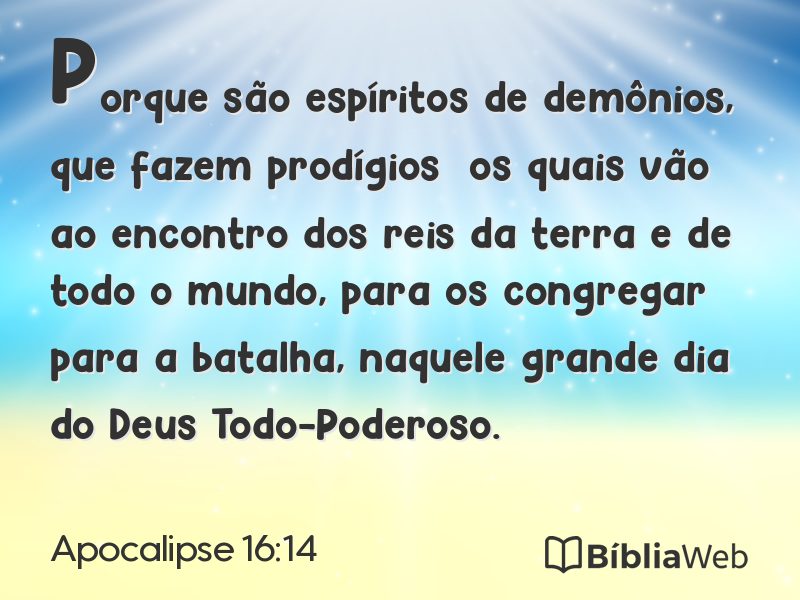 Apocalipse 16:14 em imagem para compartilhar