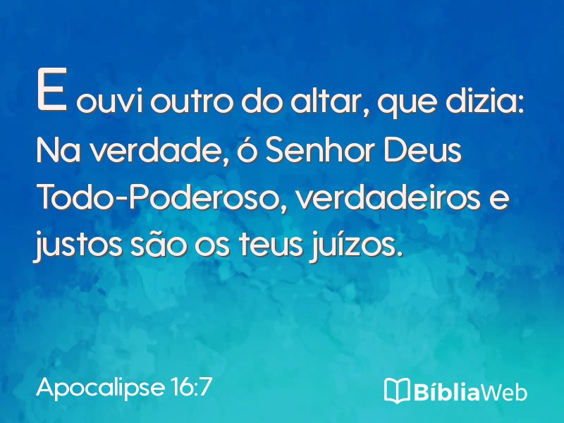 Apocalipse 16:7 em imagem para compartilhar