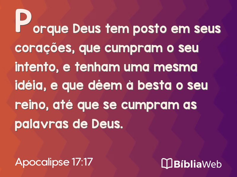 Apocalipse 17:17 em imagem para compartilhar