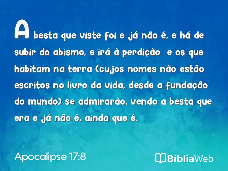 Apocalipse 17:8 em imagem para compartilhar
