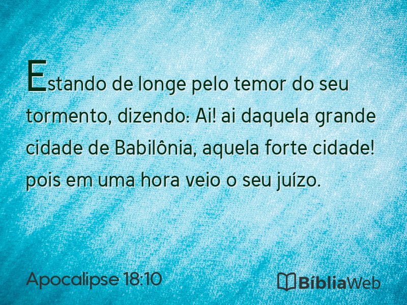 Apocalipse 18:10 em imagem para compartilhar