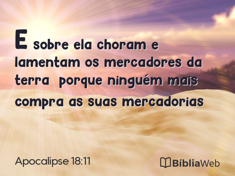 Apocalipse 18:11 em imagem para compartilhar