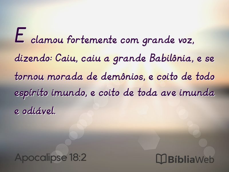 Apocalipse 18:2 em imagem para compartilhar