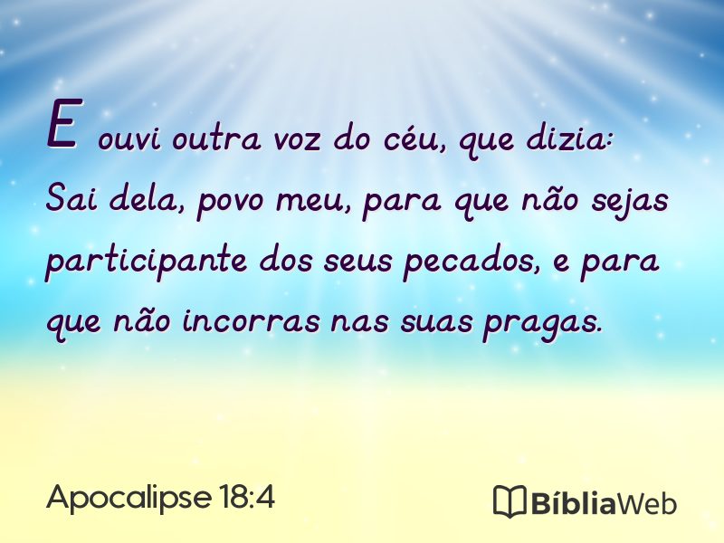 Apocalipse 18:4 em imagem para compartilhar