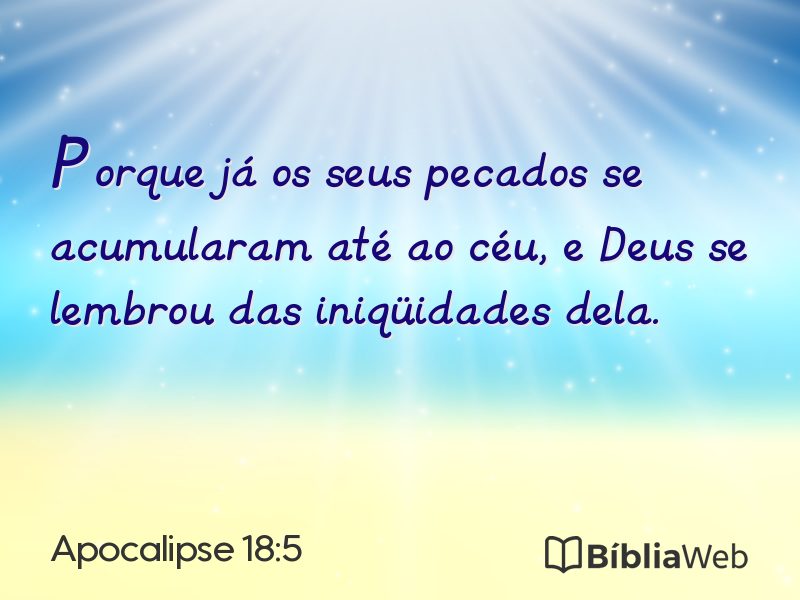 Apocalipse 18:5 em imagem para compartilhar