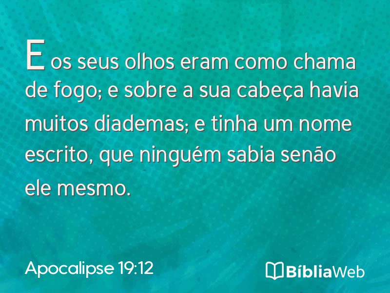 Apocalipse 19:12 em imagem para compartilhar