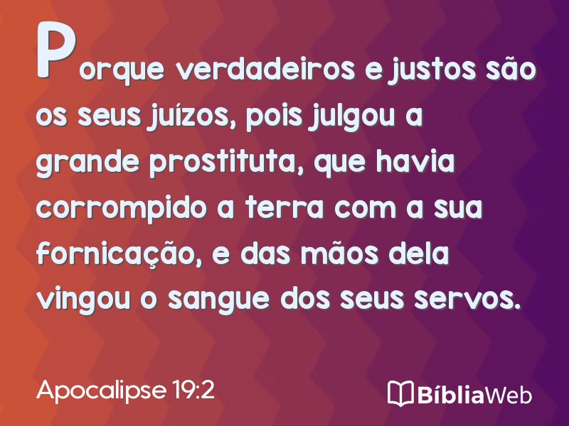 Apocalipse 19:2 em imagem para compartilhar