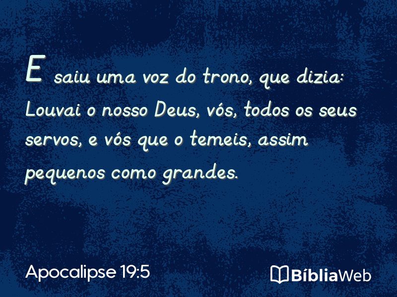 Apocalipse 19:5 em imagem para compartilhar