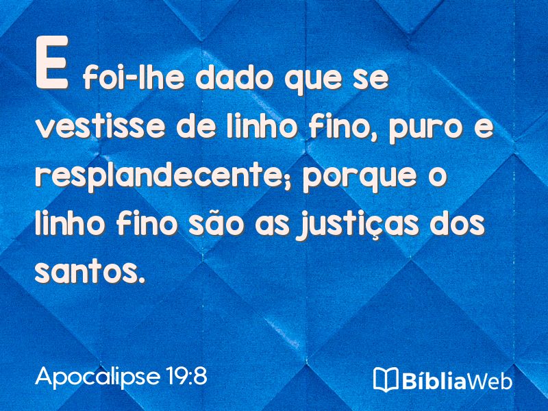 Apocalipse 19:8 em imagem para compartilhar