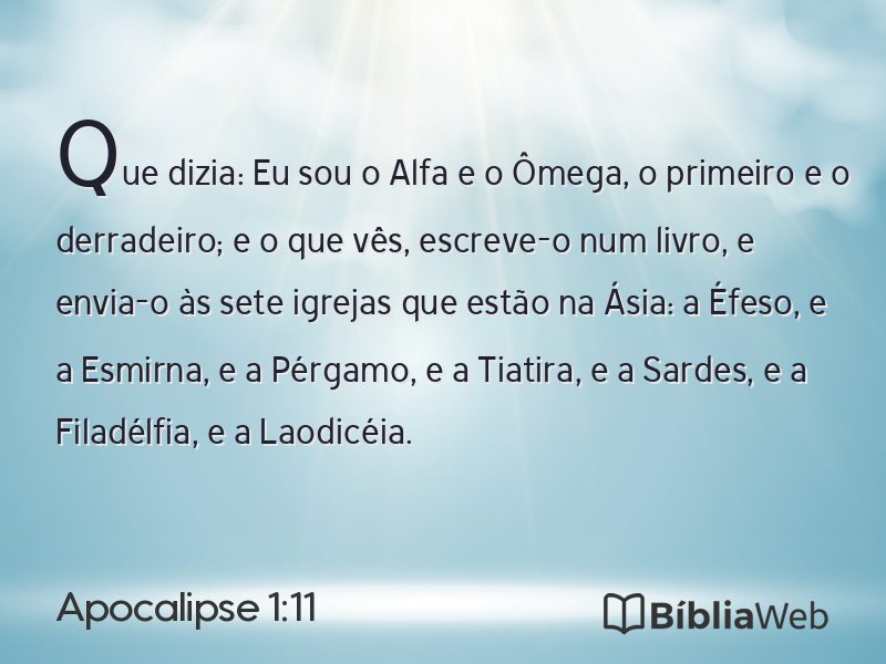 Apocalipse 1:11 em imagem para compartilhar