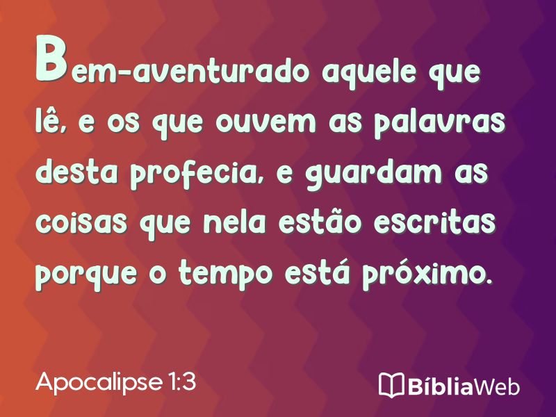Apocalipse 1:3 em imagem para compartilhar