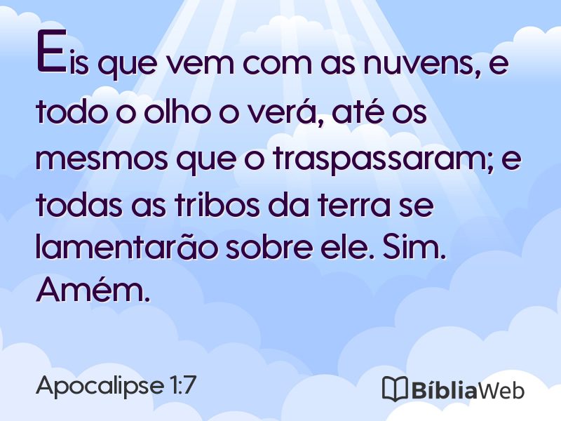 Apocalipse 1:7 em imagem para compartilhar