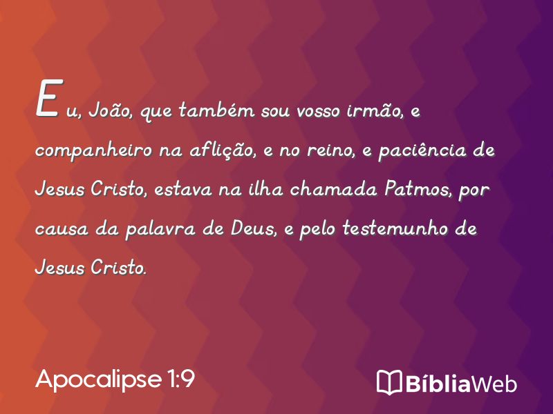 Apocalipse 1:9 em imagem para compartilhar