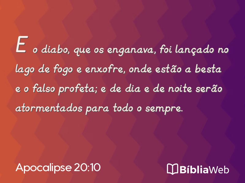 Apocalipse 20:10 em imagem para compartilhar