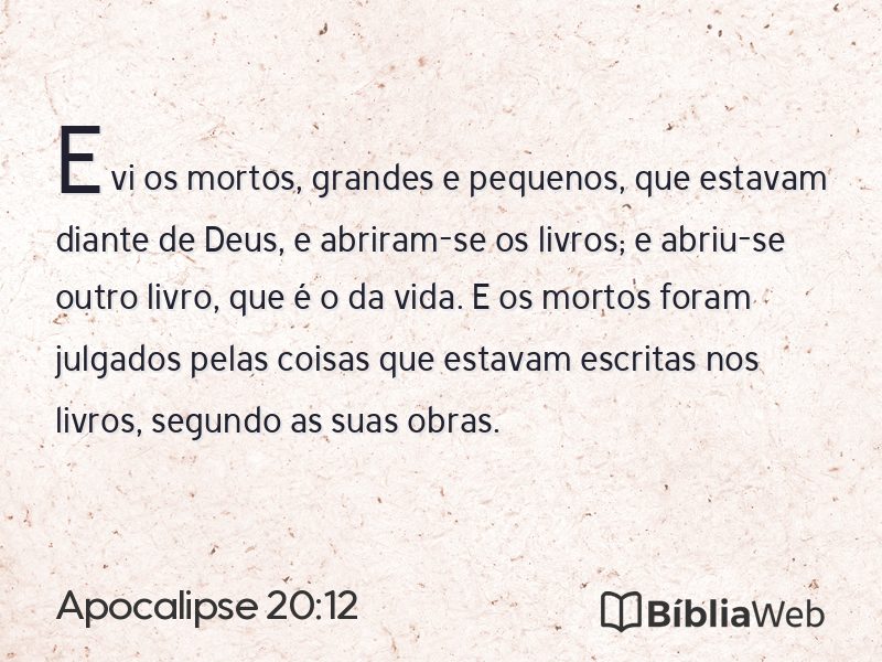 Apocalipse 20:12 em imagem para compartilhar