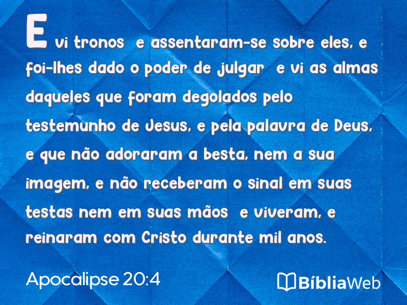 Apocalipse 20:4 em imagem para compartilhar