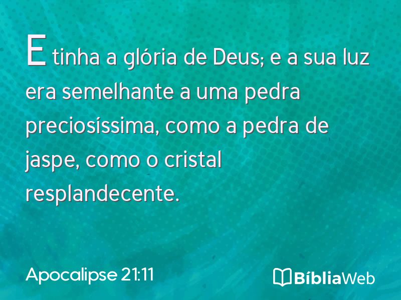 Apocalipse 21:11 em imagem para compartilhar