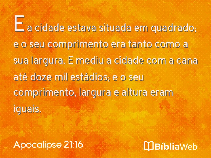 Apocalipse 21:16 em imagem para compartilhar
