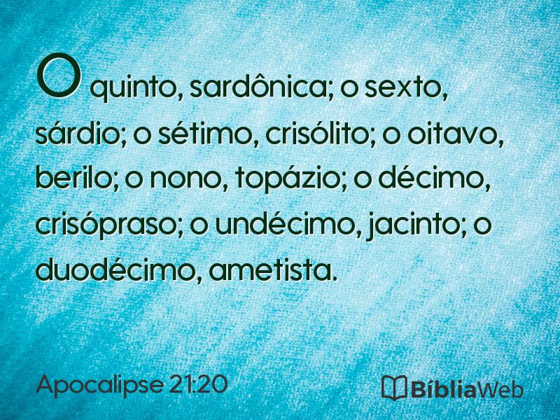 Apocalipse 21:20 em imagem para compartilhar