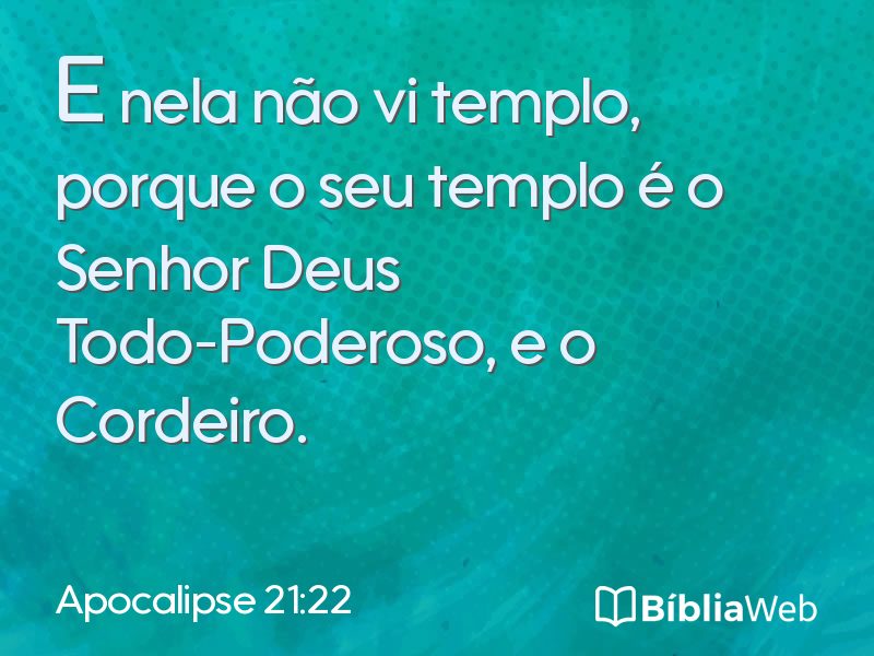 Apocalipse 21:22 em imagem para compartilhar