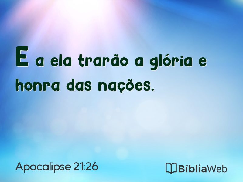 Apocalipse 21:26 em imagem para compartilhar
