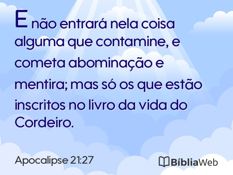 Apocalipse 21:27 em imagem para compartilhar
