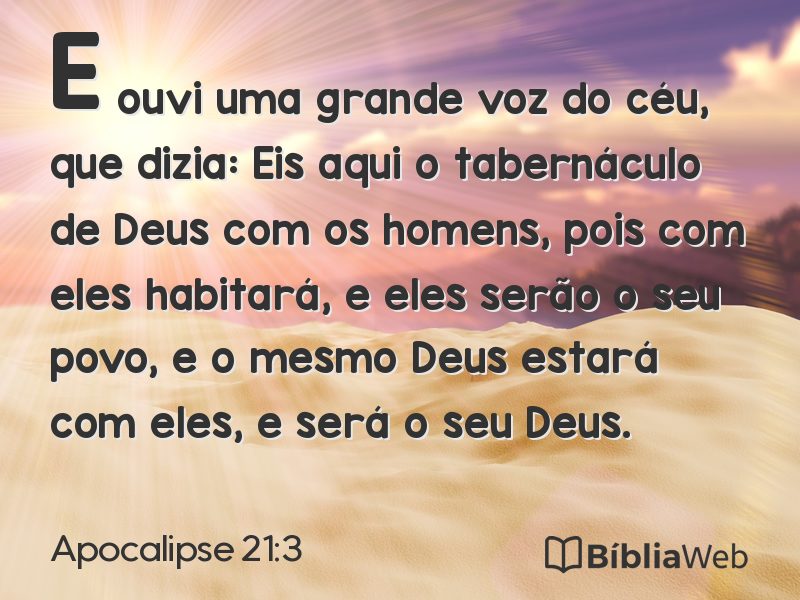 Apocalipse 21:3 em imagem para compartilhar