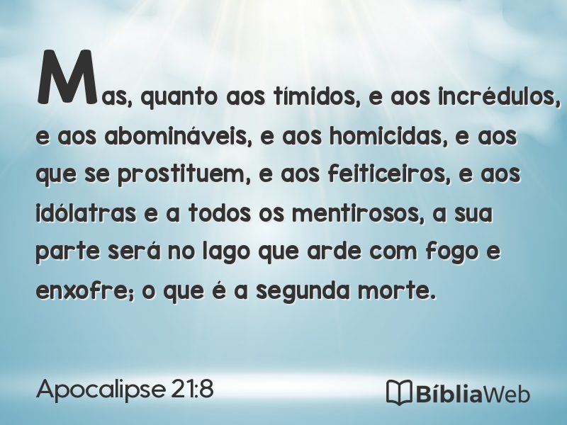 Apocalipse 21:8 em imagem para compartilhar