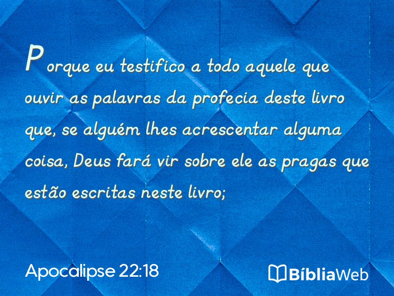 Apocalipse 22:18 em imagem para compartilhar