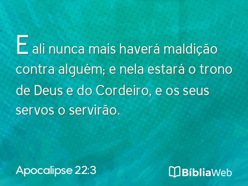 Apocalipse 22:3 em imagem para compartilhar