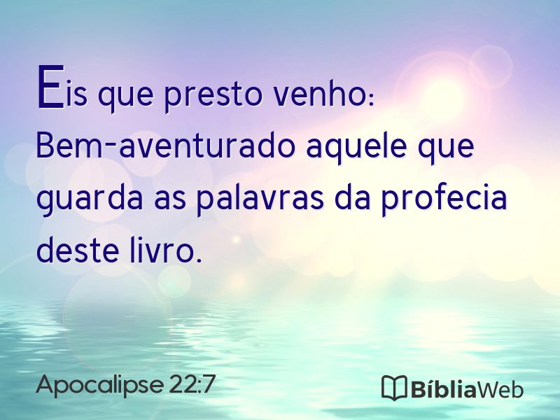 Apocalipse 22:7 em imagem para compartilhar