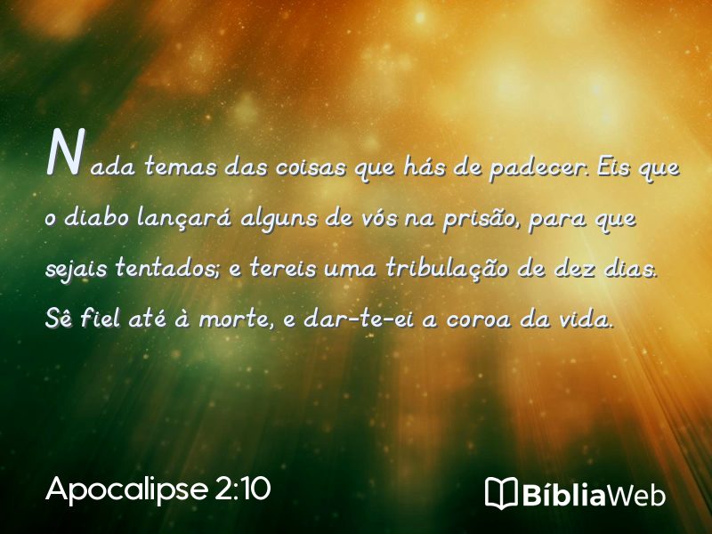 Apocalipse 2:10 em imagem para compartilhar