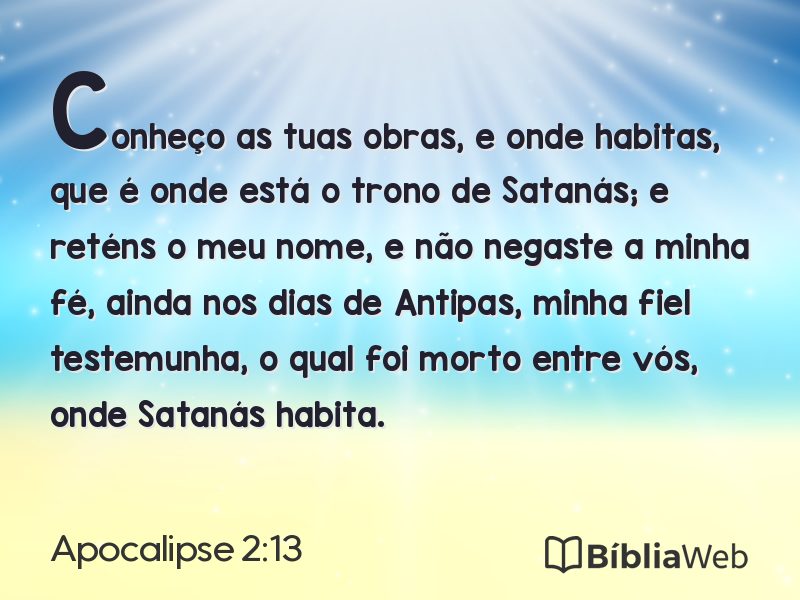 Apocalipse 2:13 em imagem para compartilhar