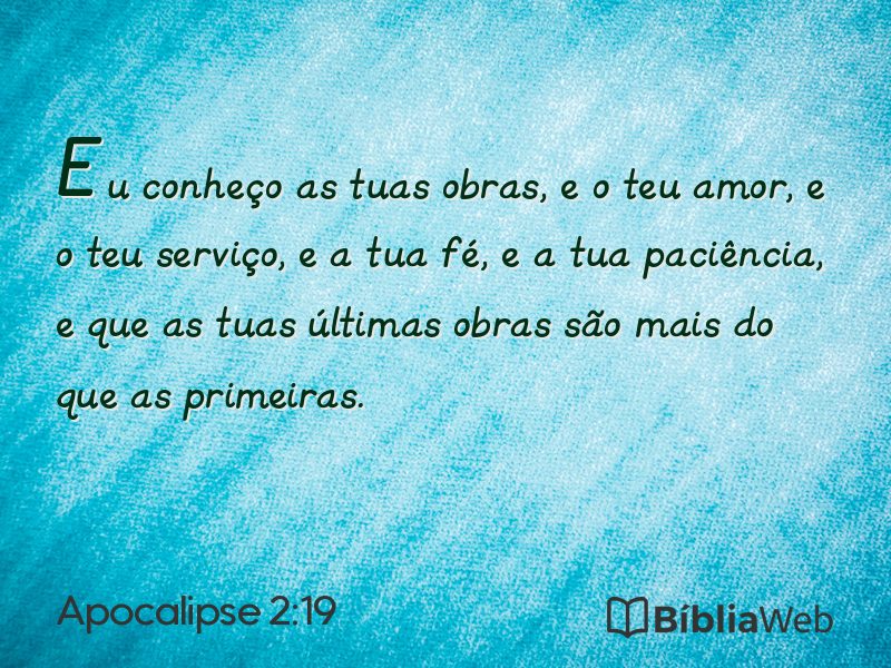 Apocalipse 2:19 em imagem para compartilhar