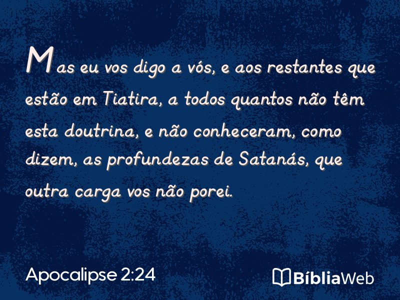 Apocalipse 2:24 em imagem para compartilhar