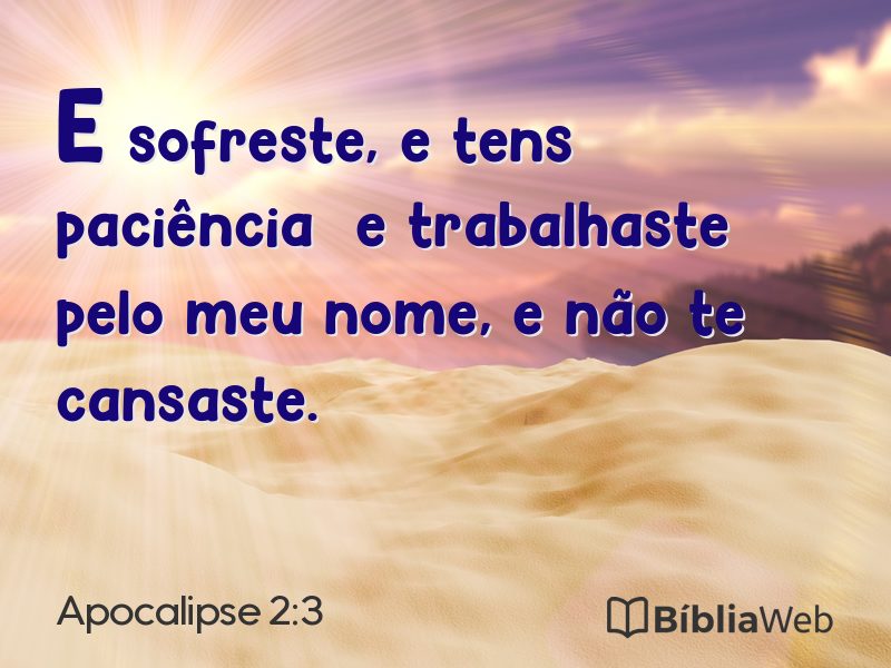 Apocalipse 2:3 em imagem para compartilhar