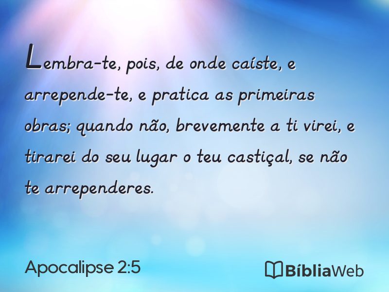 Apocalipse 2:5 em imagem para compartilhar
