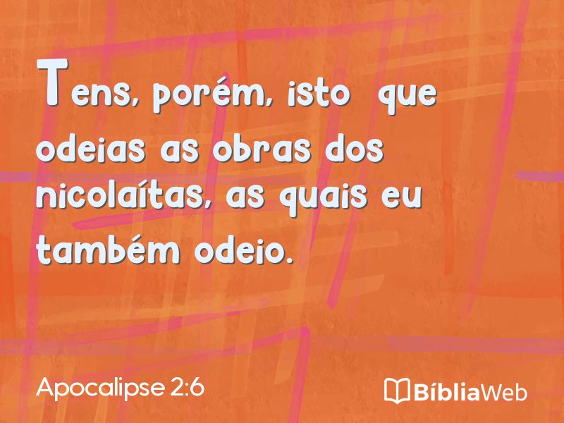 Apocalipse 2:6 em imagem para compartilhar