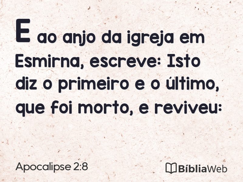Apocalipse 2:8 em imagem para compartilhar
