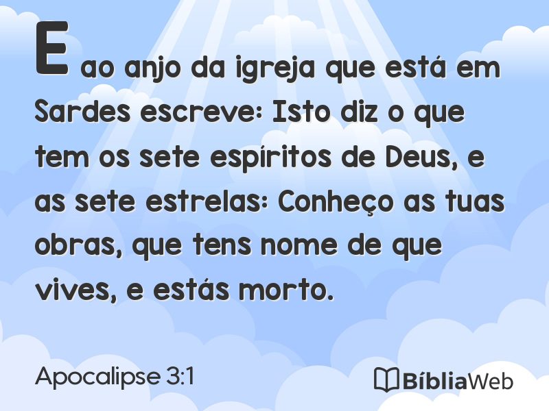 Apocalipse 3:1 em imagem para compartilhar